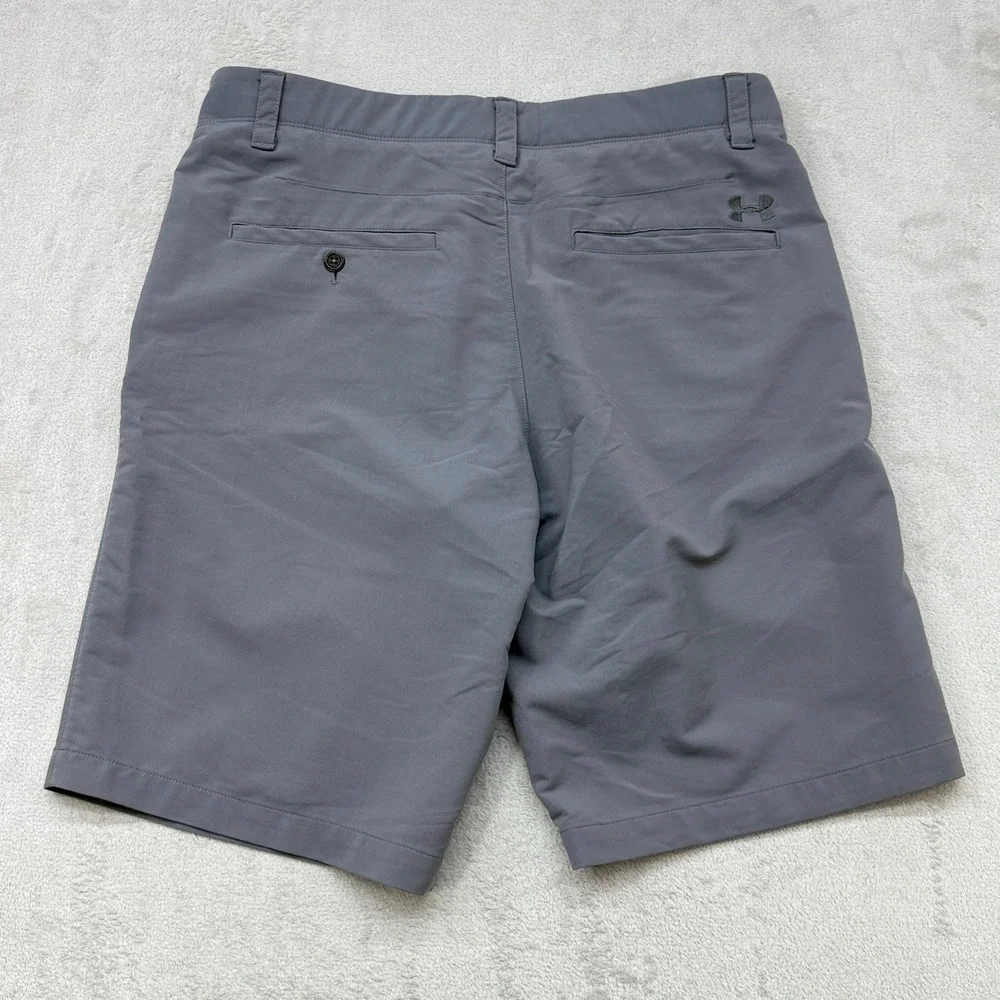 Under Armour Golf Shorts Mens 32 Grey Performance Loose Fit Flat Front Stretch